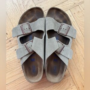 Birkenstock Taupe Suede Arizona Sandals